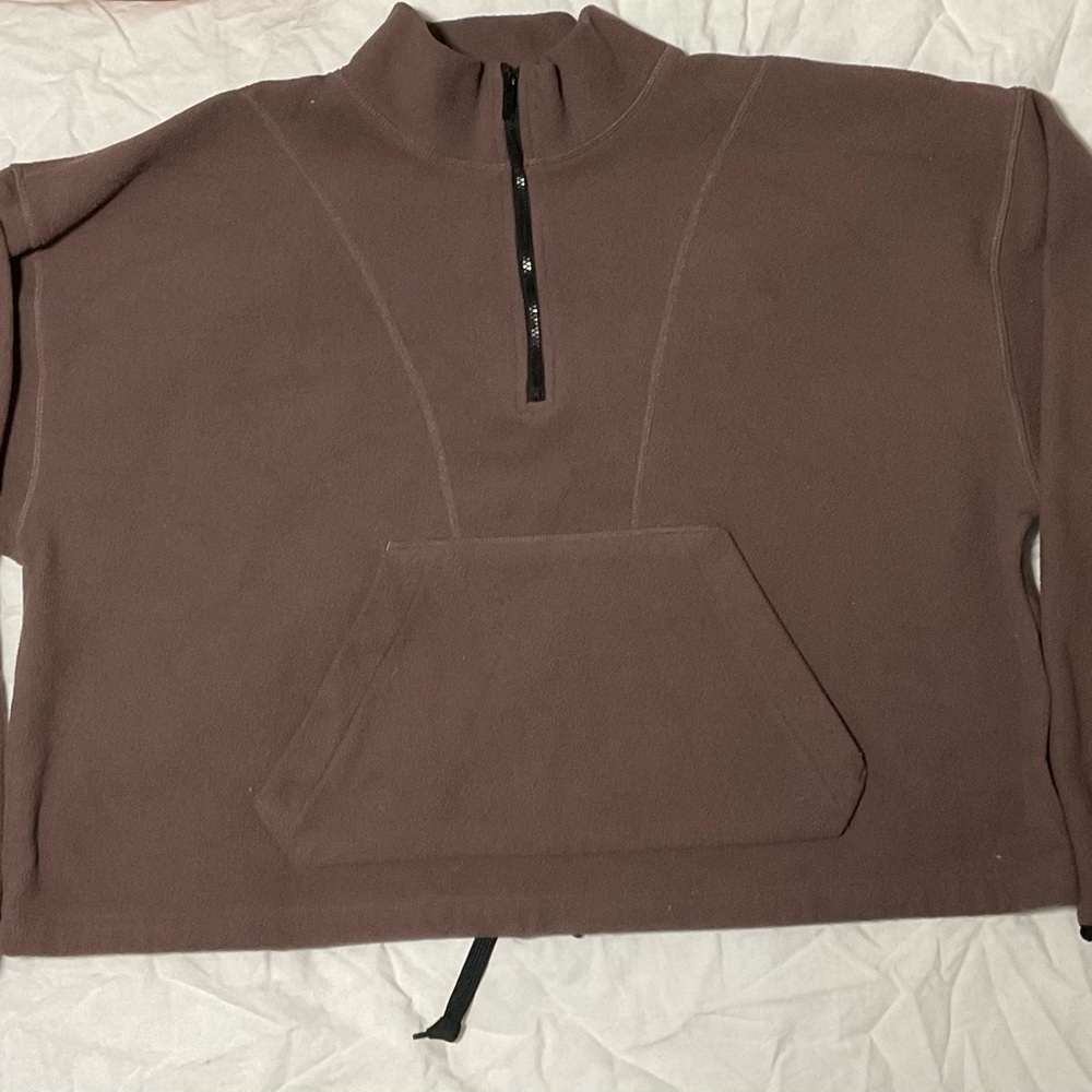 Victoria’s Secret(Pink) Brown Cropped Women’s Half-Zip Sweater